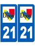 immatriculation Dijon 21 - Sticker/autocollant