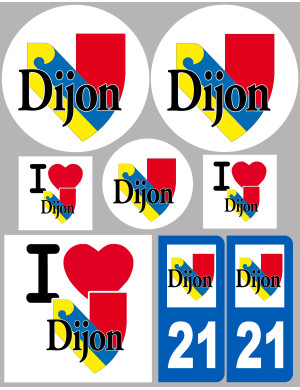 Dijon (8 autocollants variés) - Sticker/autocollant