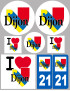 Dijon (8 autocollants variés) - Sticker/autocollant