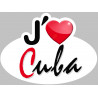 j'aime Cuba - 5x3.7cm - Sticker/autocollant