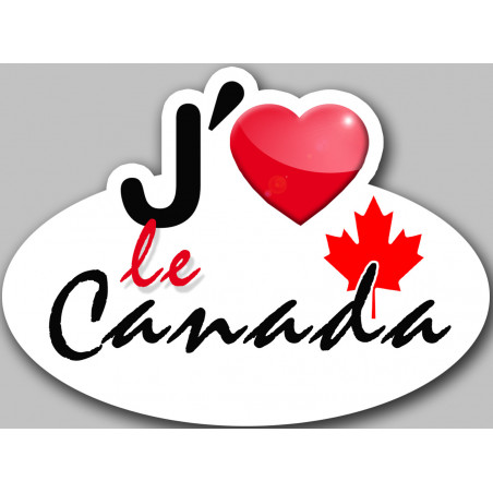 J'aime le Canada - 5x3.7cm - Sticker/autocollant