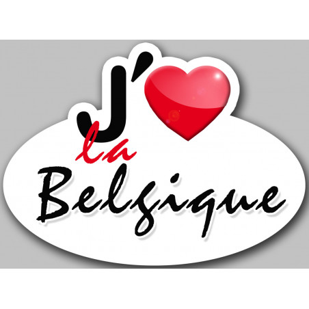 J'aime la Belgique (5x3.7cm) - sticker/autocollant