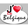 J'aime la Belgique (5x3.7cm) - sticker/autocollant