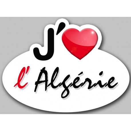 J'aime l'Algérie - 5x3.7cm - Sticker/autocollant