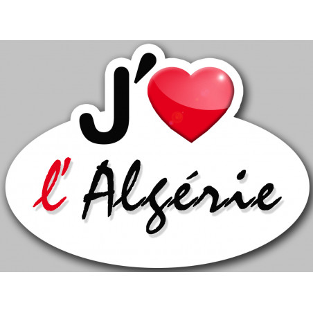 J'aime l'Algérie - 5x3.7cm - Sticker/autocollant