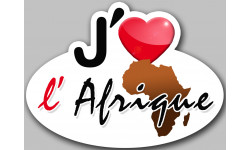 J'aime l'Afrique - 5x3.7cm - Sticker/autocollant