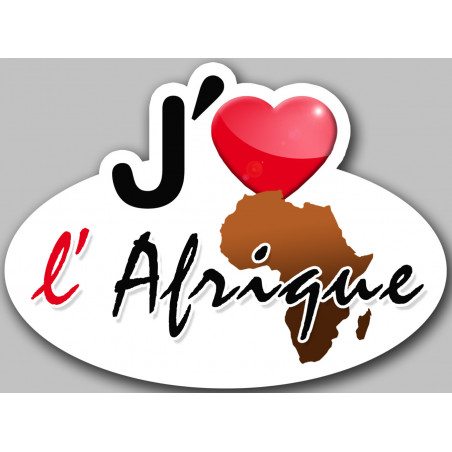 J'aime l'Afrique - 5x3.7cm - Sticker/autocollant