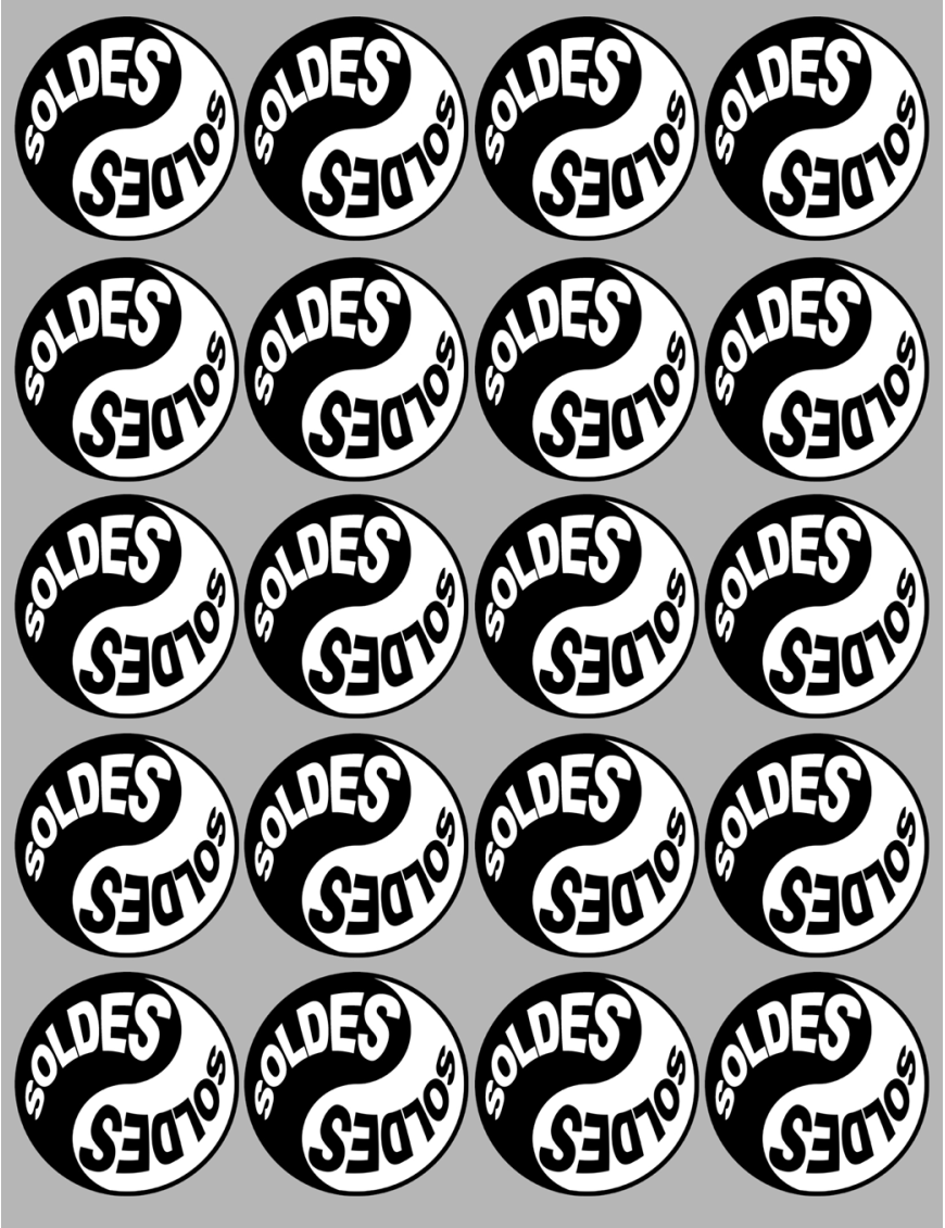 Série YIN YANG SOLDES (20 stickers 5x5cm) - Sticker/autocollant