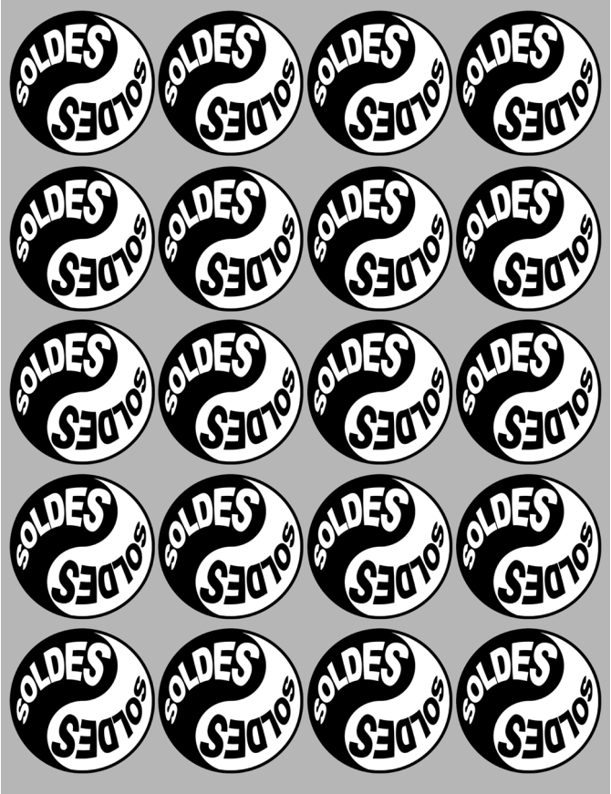 Série YIN YANG SOLDES (20 stickers 5x5cm) - Sticker/autocollant