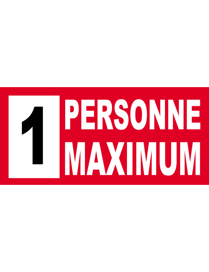 1 personne maximum - 30X14cm - Sticker/autocollant