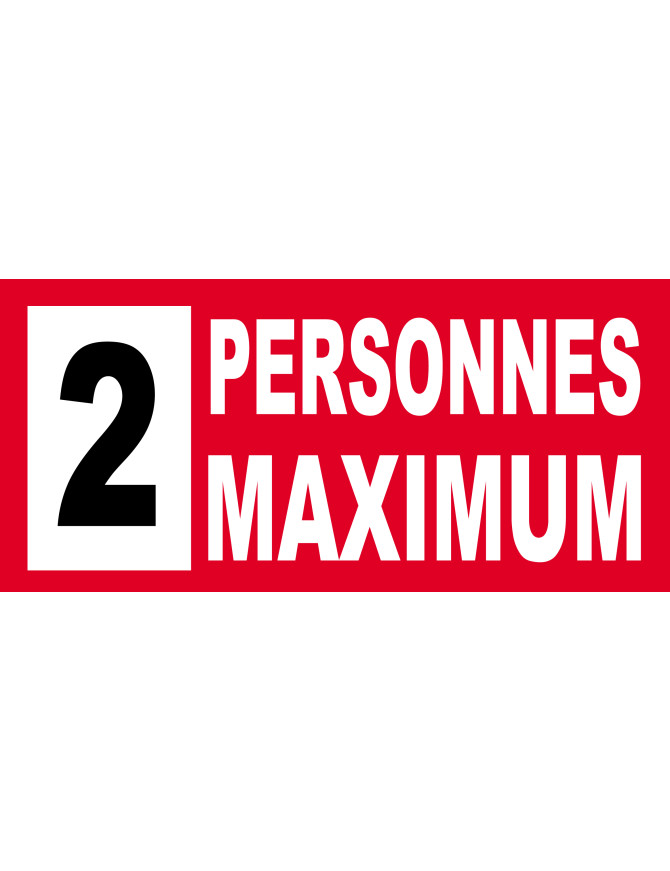 2 personnes maximum - 10X4.5cm - Sticker/autocollant