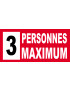 3 personnes maximum - 30X14cm - Sticker/autocollant