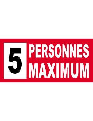 5 personnes maximum - 20X9cm - Sticker/autocollant