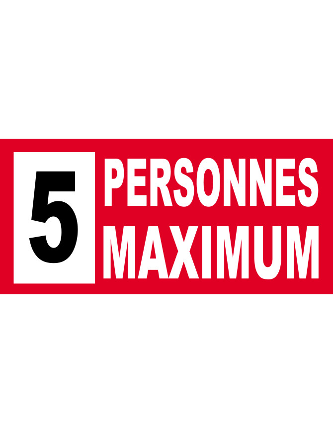 5 personnes maximum - 20X9cm - Sticker/autocollant