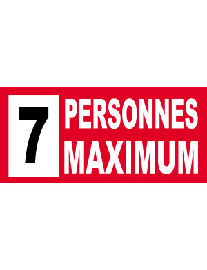 7 personnes maximum - 20X9cm - Sticker/autocollant