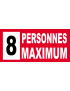 8 personnes maximum - 30X14cm - Sticker/autocollant