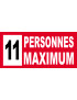 11 personnes maximum - 10X4.5cm - Sticker/autocollant