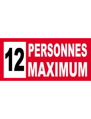 12 personnes maximum - 10X4.5cm - Sticker/autocollant