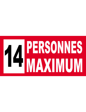 14 personnes maximum - 30X14cm - Sticker/autocollant