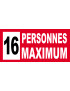 16 personnes maximum - 20X9cm - Sticker/autocollant