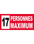 17 personnes maximum - 20X9cm - Sticker/autocollant