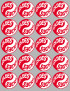 Série YIN YANG SOLDES rouge (20 stickers 5x5cm) - Sticker/autocollant