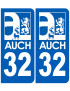 immatriculation Auch 32 - Sticker/autocollant