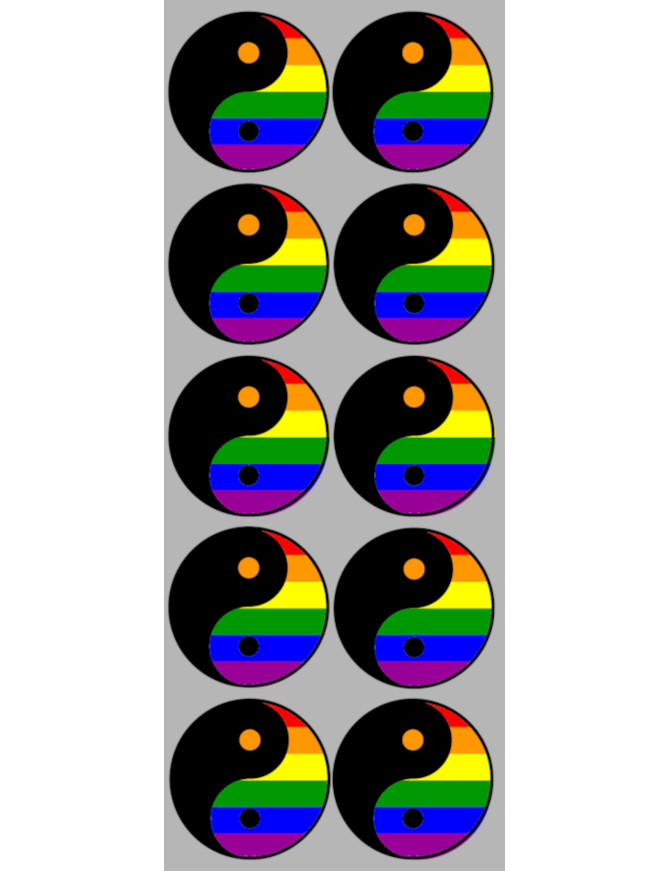 Yin Yang Lgbt (10 fois 5cm) - Sticker/autocollant