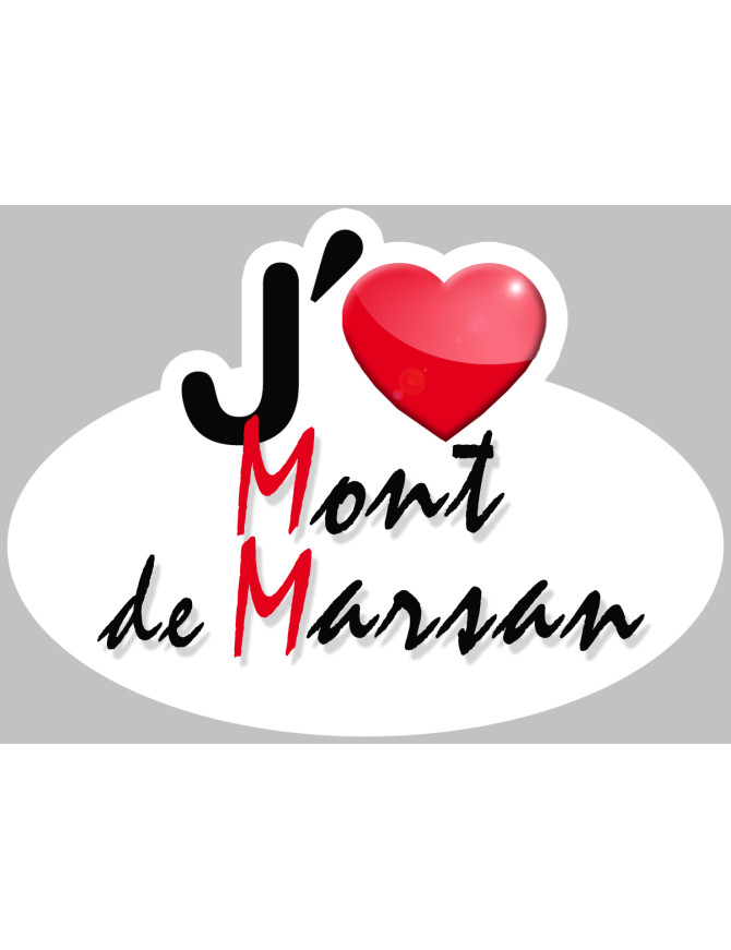 j'aime Mont-de-Marsan - 5x3.7cm - Sticker/autocollant