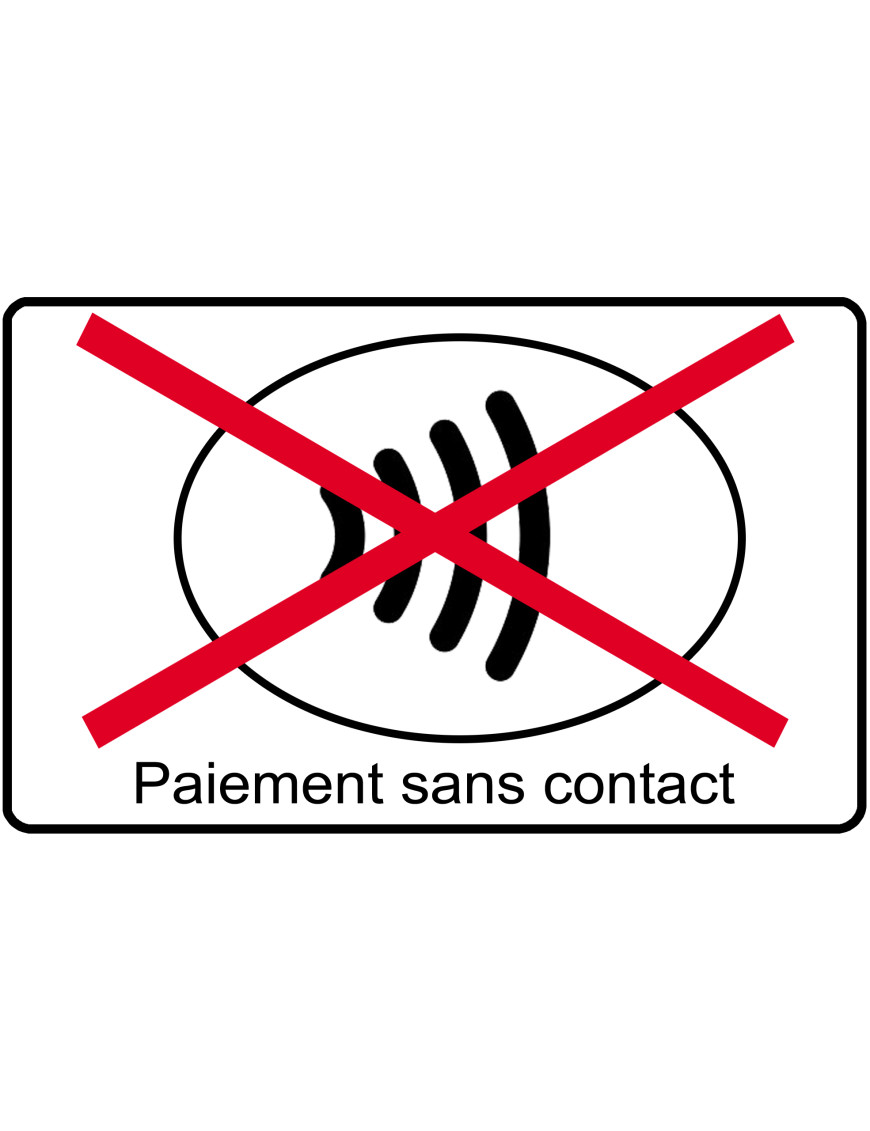 Pas de paiement sans contact - 10x6cm - Sticker/autocollant