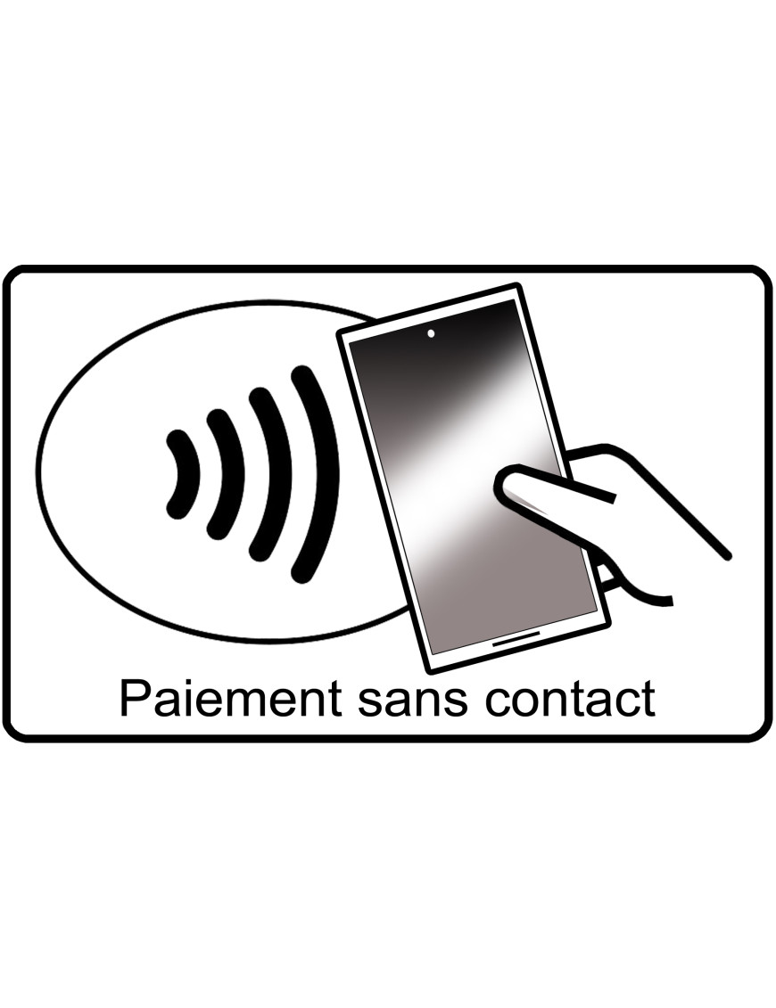 Paiement sans contact smartphone - 10x6cm - Sticker/autocollant