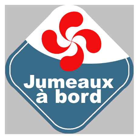 bébés à bord jumeaux basque - 10cm - Sticker/autocollant