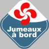 bébés à bord jumeaux basque - 10cm - Sticker/autocollant