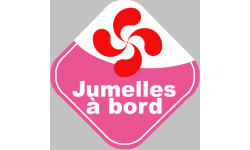 bébés à bord jumelles Basque - 10cm - Sticker/autocollant