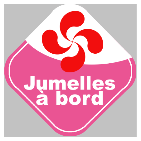 bébés à bord jumelles Basque - 10cm - Sticker/autocollant