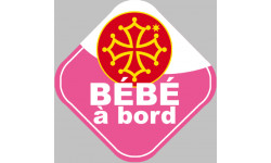 bébé à bord fille Occitane - 10cm - Sticker/autocollant