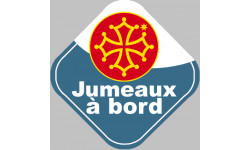 bébé à bord jumeaux Occitans - 10cm - Sticker/autocollant