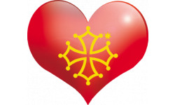 Coeur Pays Occitanie - 11.5X10cm - Sticker/autocollant