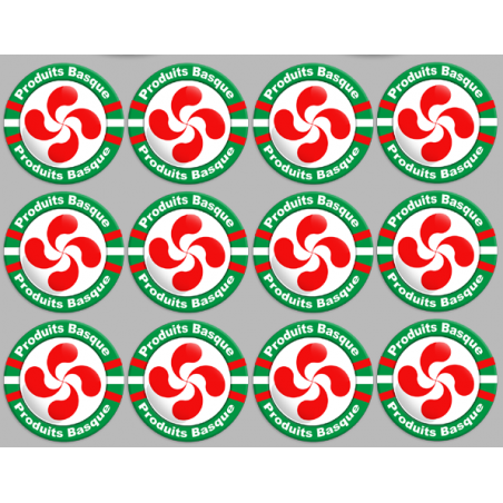 Produits Basque - 12fois 5cm - Sticker/autocollant