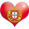 Coeur Portugal - 11.5x10cm - Sticker/autocollant