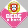 bébé à bord Portugaise - 10cm - Sticker/autocollant