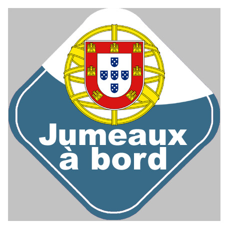 bébé à bord jumeaux Portugais - 10cm - Sticker/autocollant