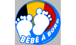 bébé à bord belge garçon - 15cm - Sticker/autocollant