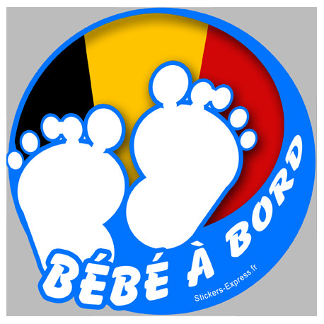 bébé à bord belge garçon - 15cm - Sticker/autocollant