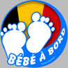 bébé à bord belge garçon - 15cm - Sticker/autocollant