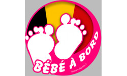 bébé à bord belge fille  - 15cm - Sticker/autocollant