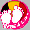 bébé à bord belge fille  - 15cm - Sticker/autocollant