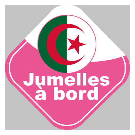 bébé à bord jumelles d'origine Algérienne - 15x15cm - Sticker/autocollant