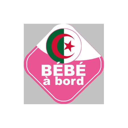 bébé à bord d'origine Algérienne - 15x15cm - Sticker/autocollant