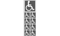 handicap moteur gris - 1 sticker 10cm / 8 stickers 5cm - Sticker/autocollant